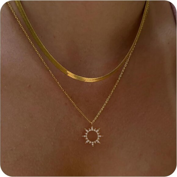 Jewelry - Gold Necklace for Women Dainty Chunky 14K Gold Plated/Sliver Plated Chain Neckla